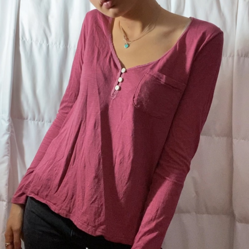 Plum Long-sleeve Tee